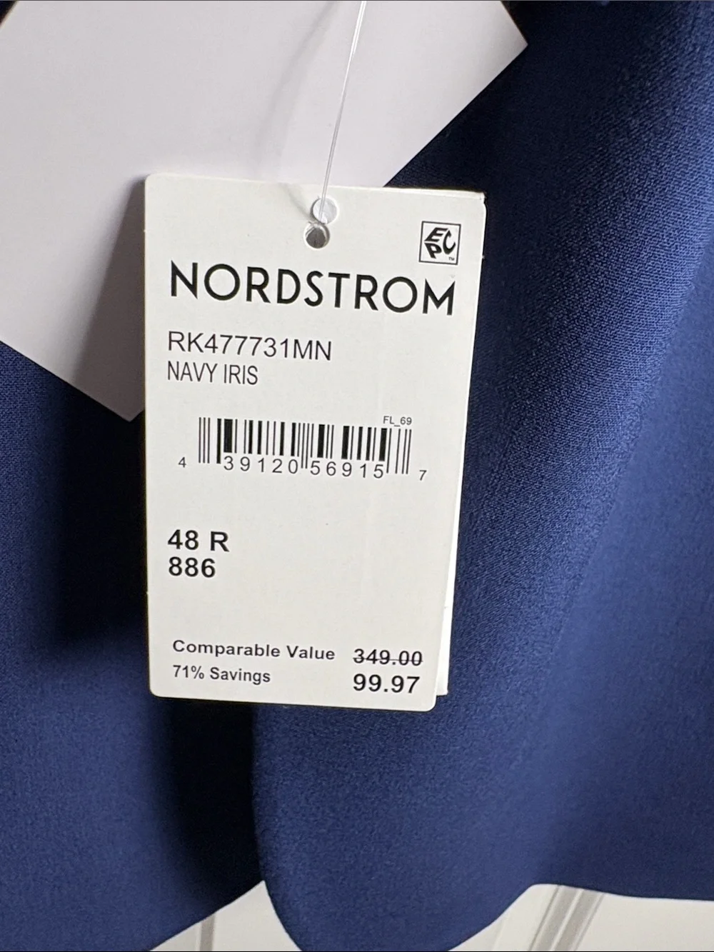 NWT Nordstrom Rack Men's Blue Single-Breasted Blazer